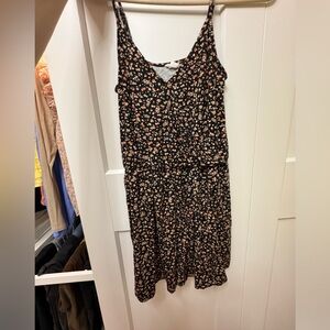 Black floral romper